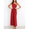 image:imageANRABESS Women Summer Dressy Jumpsuits One Shoulder Sleeveless Casual Wide Leg Pants Romper Jumper 2026 Trendy Fall OutfitsRed