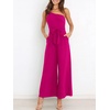 image:imageANRABESS Women Summer Dressy Jumpsuits One Shoulder Sleeveless Casual Wide Leg Pants Romper Jumper 2026 Trendy Fall OutfitsRose