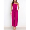image:imageANRABESS Women Summer Dressy Jumpsuits One Shoulder Sleeveless Casual Wide Leg Pants Romper Jumper 2026 Trendy Fall OutfitsRose