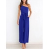 image:imageANRABESS Women Summer Dressy Jumpsuits One Shoulder Sleeveless Casual Wide Leg Pants Romper Jumper 2026 Trendy Fall OutfitsRoyal Blue