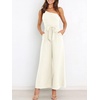 image:imageANRABESS Women Summer Dressy Jumpsuits One Shoulder Sleeveless Casual Wide Leg Pants Romper Jumper 2026 Trendy Fall OutfitsWhite