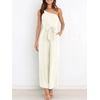 image:imageANRABESS Women Summer Dressy Jumpsuits One Shoulder Sleeveless Casual Wide Leg Pants Romper Jumper 2026 Trendy Fall OutfitsWhite
