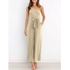 image:imageANRABESS Women Summer Dressy Jumpsuits One Shoulder Sleeveless Casual Wide Leg Pants Romper Jumper 2026 Trendy Fall OutfitsYellow