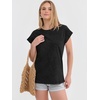 image:imageANRABESS Womens Acid Washed TShirt Cap Sleeve Vintage Casual Crew Neck Tops Summer Basic Tee 2026 Fashion ClothingBlack