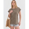 image:imageANRABESS Womens Acid Washed TShirt Cap Sleeve Vintage Casual Crew Neck Tops Summer Basic Tee 2026 Fashion ClothingCoffee