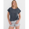 image:imageANRABESS Womens Acid Washed TShirt Cap Sleeve Vintage Casual Crew Neck Tops Summer Basic Tee 2026 Fashion ClothingGrey