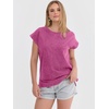 image:imageANRABESS Womens Acid Washed TShirt Cap Sleeve Vintage Casual Crew Neck Tops Summer Basic Tee 2026 Fashion ClothingHot Pink