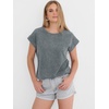 image:imageANRABESS Womens Acid Washed TShirt Cap Sleeve Vintage Casual Crew Neck Tops Summer Basic Tee 2026 Fashion ClothingLight Grey