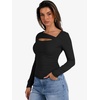 image:imageANRABESS Womens Cutout Tops Trendy Sexy Long Sleeve Shirts Ribbed Slim Fit Tee 2026 Fall Fashion Going Out Tshirts ClothesBlack
