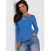 image:imageANRABESS Womens Cutout Tops Trendy Sexy Long Sleeve Shirts Ribbed Slim Fit Tee 2026 Fall Fashion Going Out Tshirts ClothesBlue