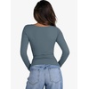 image:imageANRABESS Womens Cutout Tops Trendy Sexy Long Sleeve Shirts Ribbed Slim Fit Tee 2026 Fall Fashion Going Out Tshirts ClothesGrey Blue