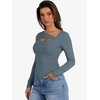 image:imageANRABESS Womens Cutout Tops Trendy Sexy Long Sleeve Shirts Ribbed Slim Fit Tee 2026 Fall Fashion Going Out Tshirts ClothesGrey Blue