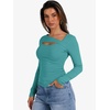 image:imageANRABESS Womens Cutout Tops Trendy Sexy Long Sleeve Shirts Ribbed Slim Fit Tee 2026 Fall Fashion Going Out Tshirts ClothesLake Blue