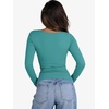 image:imageANRABESS Womens Cutout Tops Trendy Sexy Long Sleeve Shirts Ribbed Slim Fit Tee 2026 Fall Fashion Going Out Tshirts ClothesLake Blue