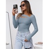 image:imageANRABESS Womens Cutout Tops Trendy Sexy Long Sleeve Shirts Ribbed Slim Fit Tee 2026 Fall Fashion Going Out Tshirts ClothesLight Blue