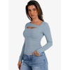 image:imageANRABESS Womens Cutout Tops Trendy Sexy Long Sleeve Shirts Ribbed Slim Fit Tee 2026 Fall Fashion Going Out Tshirts ClothesLight Blue