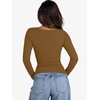 image:imageANRABESS Womens Cutout Tops Trendy Sexy Long Sleeve Shirts Ribbed Slim Fit Tee 2026 Fall Fashion Going Out Tshirts ClothesLight Brown