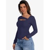 image:imageANRABESS Womens Cutout Tops Trendy Sexy Long Sleeve Shirts Ribbed Slim Fit Tee 2026 Fall Fashion Going Out Tshirts ClothesNavy Blue