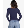 image:imageANRABESS Womens Cutout Tops Trendy Sexy Long Sleeve Shirts Ribbed Slim Fit Tee 2026 Fall Fashion Going Out Tshirts ClothesNavy Blue