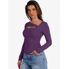 image:imageANRABESS Womens Cutout Tops Trendy Sexy Long Sleeve Shirts Ribbed Slim Fit Tee 2026 Fall Fashion Going Out Tshirts ClothesPurple