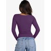 image:imageANRABESS Womens Cutout Tops Trendy Sexy Long Sleeve Shirts Ribbed Slim Fit Tee 2026 Fall Fashion Going Out Tshirts ClothesPurple