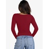 image:imageANRABESS Womens Cutout Tops Trendy Sexy Long Sleeve Shirts Ribbed Slim Fit Tee 2026 Fall Fashion Going Out Tshirts ClothesRed