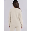image:imageANRABESS Womens Fuzzy Fleece Pajama Sets 2 Piece Outfits Long Sleeve Top Wide Leg Pants Lounge Matching Set 2026 Fall WinterBeige