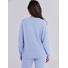 image:imageANRABESS Womens Fuzzy Fleece Pajama Sets 2 Piece Outfits Long Sleeve Top Wide Leg Pants Lounge Matching Set 2026 Fall WinterBlue
