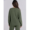 image:imageANRABESS Womens Fuzzy Fleece Pajama Sets 2 Piece Outfits Long Sleeve Top Wide Leg Pants Lounge Matching Set 2026 Fall WinterLawn Green
