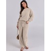 image:imageANRABESS Womens Fuzzy Fleece Pajama Sets 2 Piece Outfits Long Sleeve Top Wide Leg Pants Lounge Matching Set 2026 Fall WinterLight Khaki