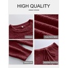 image:imageANRABESS Womens Fuzzy Fleece Pajama Sets 2 Piece Outfits Long Sleeve Top Wide Leg Pants Lounge Matching Set 2026 Fall WinterWine Red