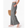image:imageANRABESS Womens Gingham Pants Checkered Plaid Striped Boxer Wide Leg Palazzo Pants Lounge PJ Bottoms Trousers with PocketsBlack White Plaid
