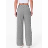 image:imageANRABESS Womens Gingham Pants Checkered Plaid Striped Boxer Wide Leg Palazzo Pants Lounge PJ Bottoms Trousers with PocketsBlack White Stripe