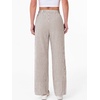 image:imageANRABESS Womens Gingham Pants Checkered Plaid Striped Boxer Wide Leg Palazzo Pants Lounge PJ Bottoms Trousers with PocketsBrown White Stripe