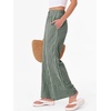 image:imageANRABESS Womens Gingham Pants Checkered Plaid Striped Boxer Wide Leg Palazzo Pants Lounge PJ Bottoms Trousers with PocketsDeep Green White Plaid