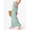 image:imageANRABESS Womens Gingham Pants Checkered Plaid Striped Boxer Wide Leg Palazzo Pants Lounge PJ Bottoms Trousers with PocketsGreen White Plaid