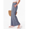 image:imageANRABESS Womens Gingham Pants Checkered Plaid Striped Boxer Wide Leg Palazzo Pants Lounge PJ Bottoms Trousers with PocketsNavy Blue White Plaid