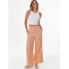 image:imageANRABESS Womens Gingham Pants Checkered Plaid Striped Boxer Wide Leg Palazzo Pants Lounge PJ Bottoms Trousers with PocketsOrange White Plaid
