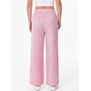 image:imageANRABESS Womens Gingham Pants Checkered Plaid Striped Boxer Wide Leg Palazzo Pants Lounge PJ Bottoms Trousers with PocketsPink White Plaid