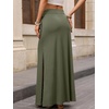 image:imageANRABESS Womens Maxi Skirts High Waisted 2026 Summer Boho Floral Beach Flowy Side Slit Long Skirt with Adjustable DrawstringArmy Green