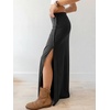 image:imageANRABESS Womens Maxi Skirts High Waisted 2026 Summer Boho Floral Beach Flowy Side Slit Long Skirt with Adjustable DrawstringBlack