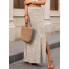 image:imageANRABESS Womens Maxi Skirts High Waisted 2026 Summer Boho Floral Beach Flowy Side Slit Long Skirt with Adjustable DrawstringFloral Beige