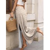image:imageANRABESS Womens Maxi Skirts High Waisted 2026 Summer Boho Floral Beach Flowy Side Slit Long Skirt with Adjustable DrawstringFloral Beige