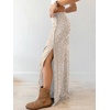 image:imageANRABESS Womens Maxi Skirts High Waisted 2026 Summer Boho Floral Beach Flowy Side Slit Long Skirt with Adjustable DrawstringFloral Beige