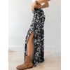 image:imageANRABESS Womens Maxi Skirts High Waisted 2026 Summer Boho Floral Beach Flowy Side Slit Long Skirt with Adjustable DrawstringFloral Black