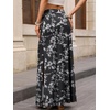 image:imageANRABESS Womens Maxi Skirts High Waisted 2026 Summer Boho Floral Beach Flowy Side Slit Long Skirt with Adjustable DrawstringFloral Black