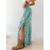 image:imageANRABESS Womens Maxi Skirts High Waisted 2026 Summer Boho Floral Beach Flowy Side Slit Long Skirt with Adjustable DrawstringFloral Lake Blue