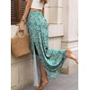 image:imageANRABESS Womens Maxi Skirts High Waisted 2026 Summer Boho Floral Beach Flowy Side Slit Long Skirt with Adjustable DrawstringFloral Lake Blue