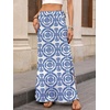 image:imageANRABESS Womens Maxi Skirts High Waisted 2026 Summer Boho Floral Beach Flowy Side Slit Long Skirt with Adjustable DrawstringFloral Royal Blue
