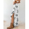 image:imageANRABESS Womens Maxi Skirts High Waisted 2026 Summer Boho Floral Beach Flowy Side Slit Long Skirt with Adjustable DrawstringFloral White